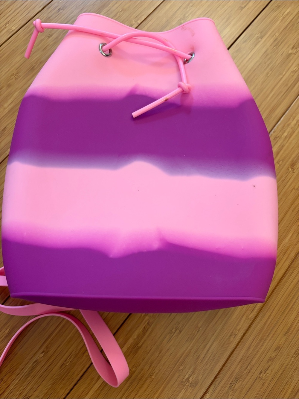 Pink & Purple Ombre Silicone Bucket Bag - Women